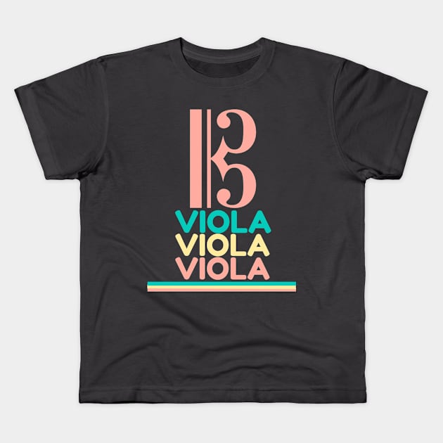 Pink Viola Alto Clef Kids T-Shirt by CSM Merch